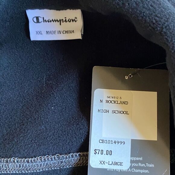 NWT Champion Full Zip Jacket Size XXL Grey Pockets North Rockland Red Raiders - Picture 15 of 16